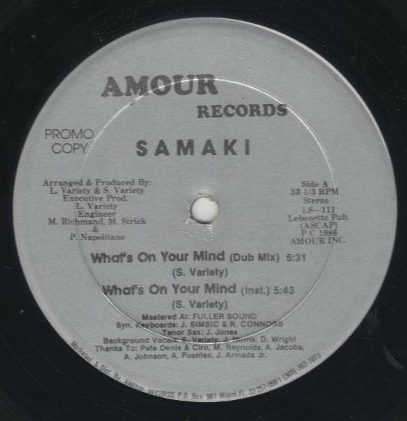 Samaki : What's On Your Mind (12", Promo)