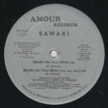 Samaki : What's On Your Mind (12", Promo)