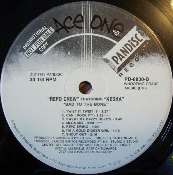 Repo Crew : Bad To The Bone (LP, Album, Promo)