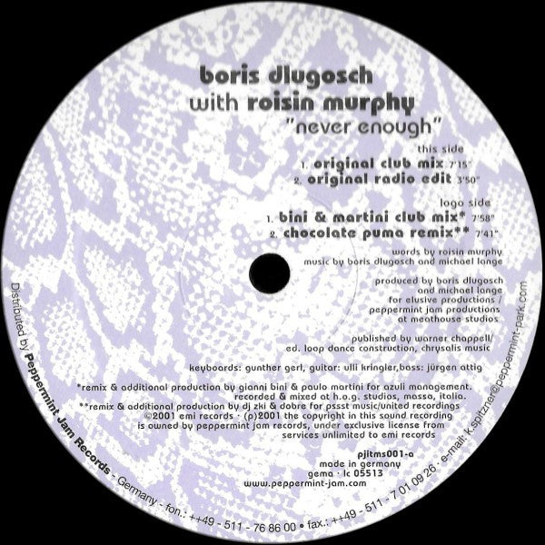 Boris Dlugosch With Roisin Murphy* : Never Enough (2x12")