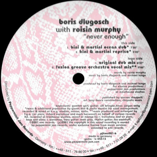 Boris Dlugosch With Roisin Murphy* : Never Enough (2x12")