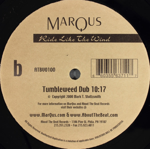 MarQus : Ride Like The Wind (12")
