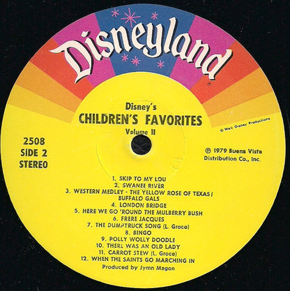 Larry Groce And The Disneyland Children's Sing-Along Chorus : Disney's Children's Favorites Volume II (LP, Album, Wad)