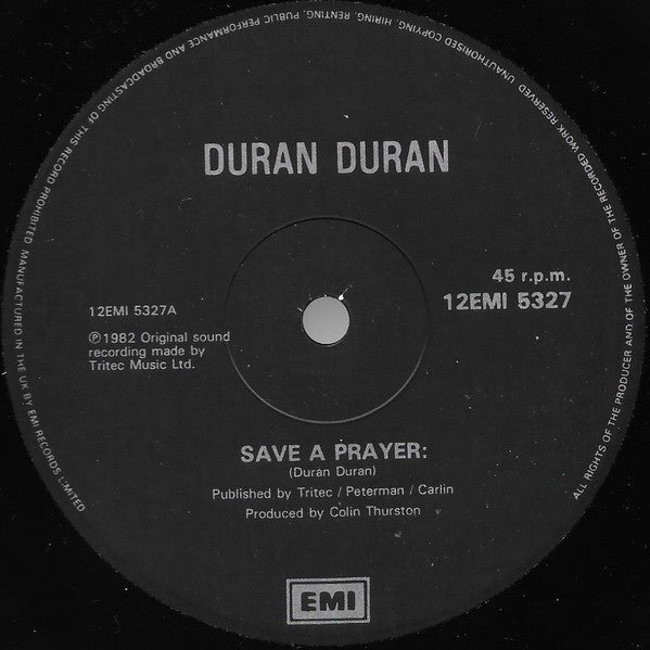 Duran Duran : Save A Prayer (12", Bla)