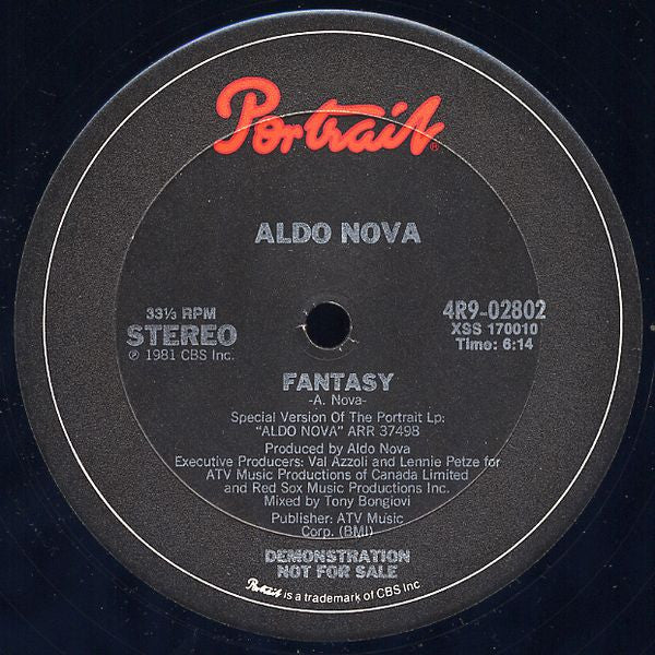 Aldo Nova : Fantasy (12", Promo)