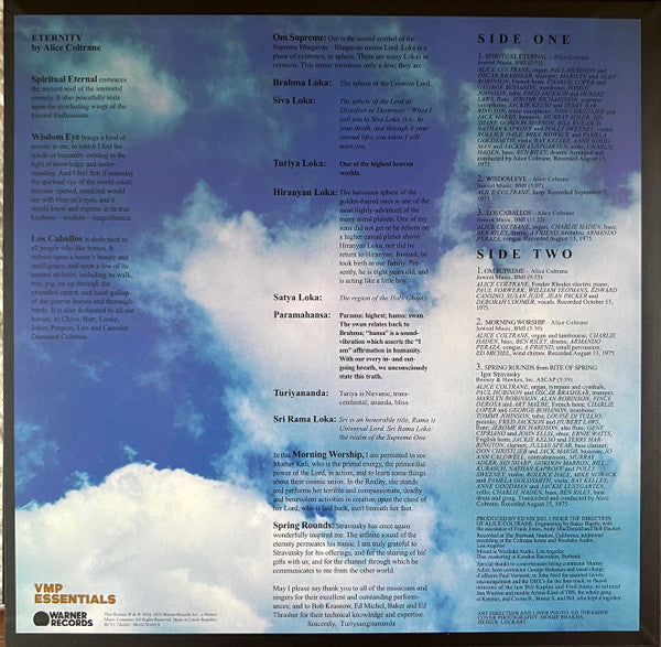 Alice Coltrane : Eternity (LP, Album, Club, RE, RM, Ora)