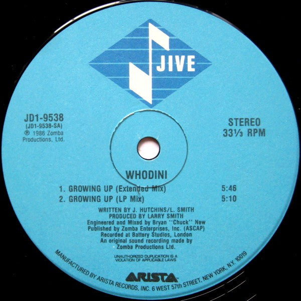 Whodini : Growing Up / Fugitive (12")