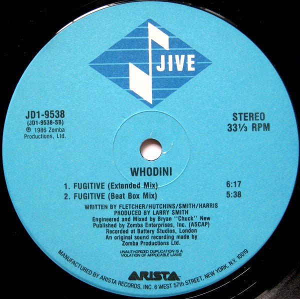 Whodini : Growing Up / Fugitive (12")