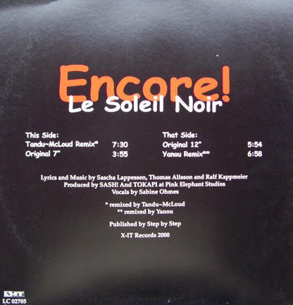 Encore! : Le Soleil Noir (12")