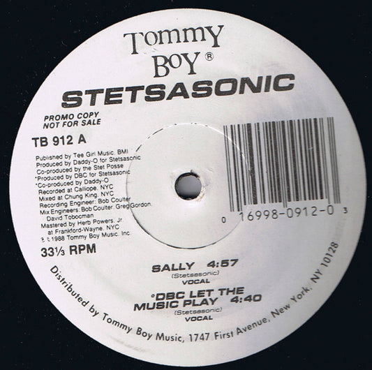 Stetsasonic : Sally / DBC Let The Music Play (12", Promo)