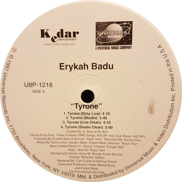 Erykah Badu : Tyrone (12", Promo)