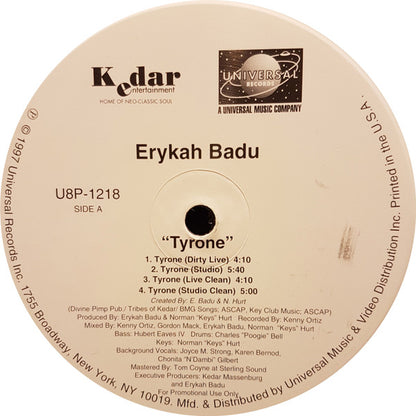 Erykah Badu : Tyrone (12", Promo)
