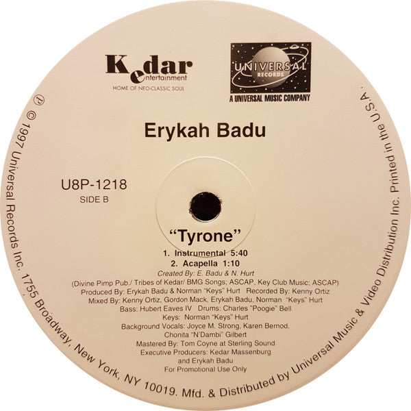 Erykah Badu : Tyrone (12", Promo)