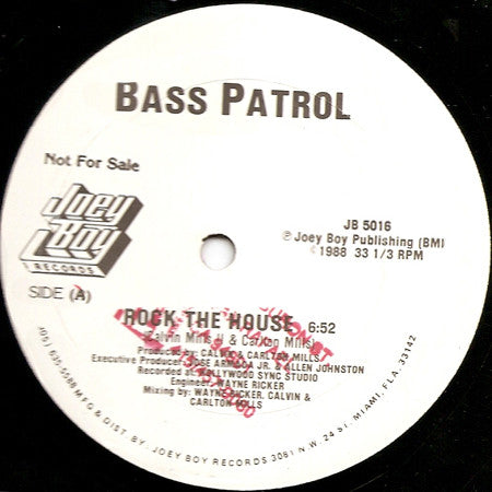 Bass Patrol : Rock The House (12", Promo)