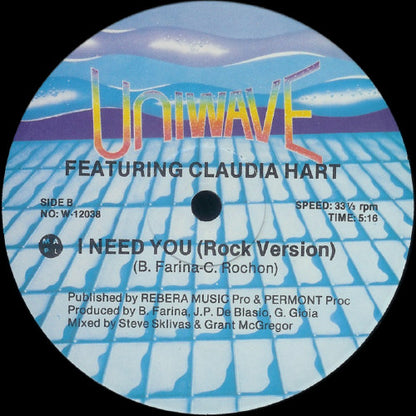 Mix Up Featuring Claudia Hart : I Need You (12")