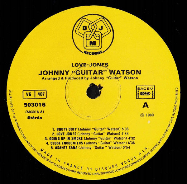 Johnny Guitar Watson : Love Jones (LP, Album)