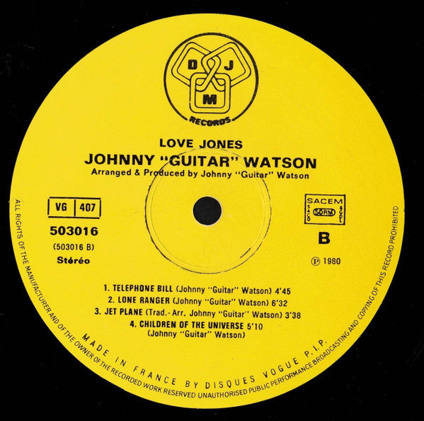 Johnny Guitar Watson : Love Jones (LP, Album)
