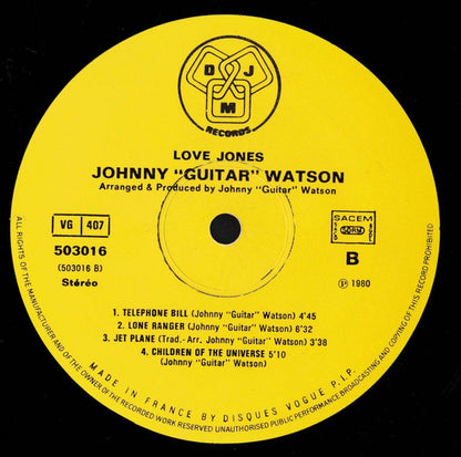 Johnny Guitar Watson : Love Jones (LP, Album)