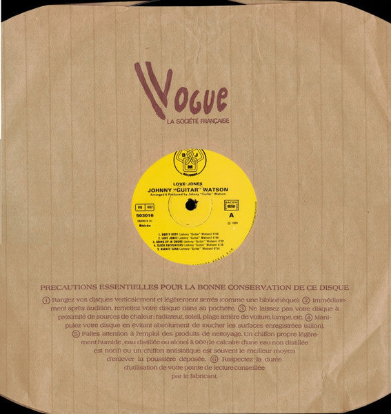Johnny Guitar Watson : Love Jones (LP, Album)