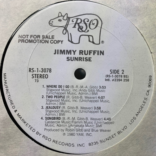 Jimmy Ruffin : Sunrise (LP, Album, Promo, CTH)