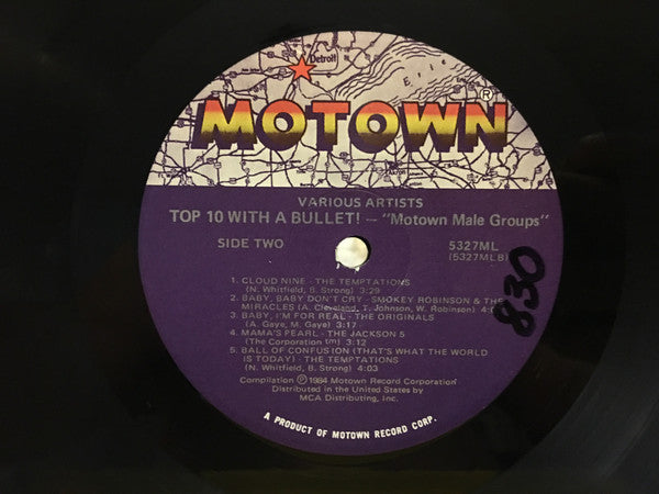 Various : Motown Male Groups - Top 10 With A Bullet! (LP, Comp)