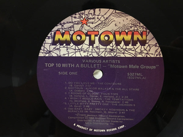 Various : Motown Male Groups - Top 10 With A Bullet! (LP, Comp)