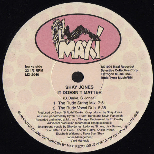 Shay Jones : It Doesn't Matter (12")