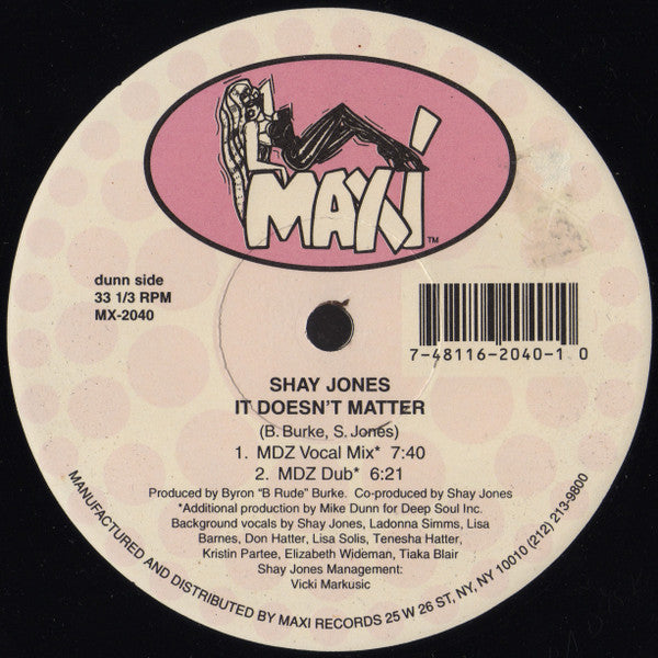 Shay Jones : It Doesn't Matter (12")