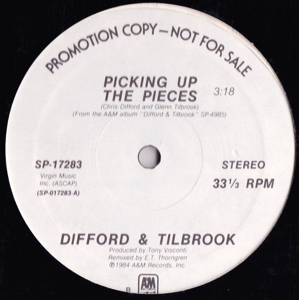 Difford & Tilbrook : Picking Up The Pieces (12", Promo)
