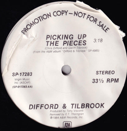 Difford & Tilbrook : Picking Up The Pieces (12", Promo)
