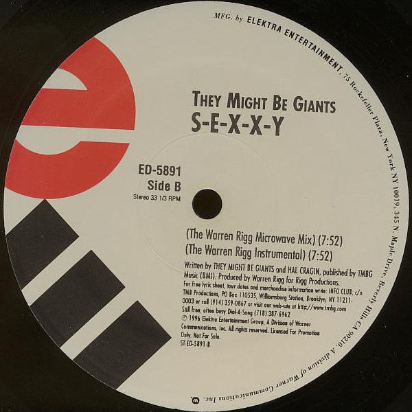They Might Be Giants : S-E-X-X-Y (12", Maxi, Promo)