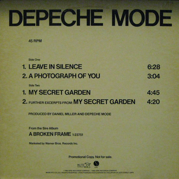 Depeche Mode : Selections From A Broken Frame (12", Promo, Smplr)
