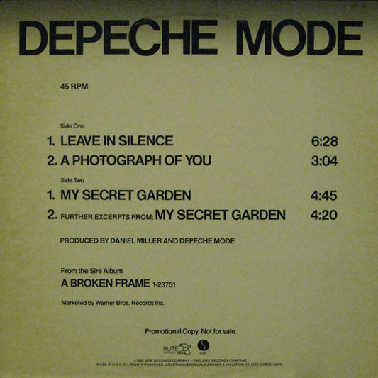 Depeche Mode : Selections From A Broken Frame (12", Promo, Smplr)