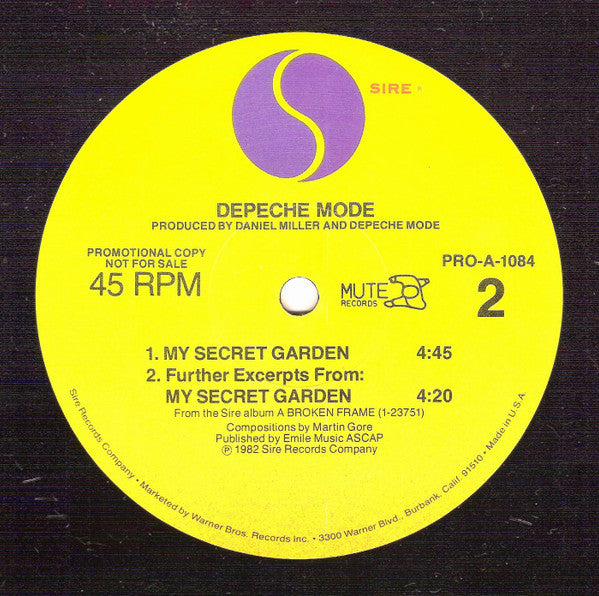 Depeche Mode : Selections From A Broken Frame (12", Promo, Smplr)