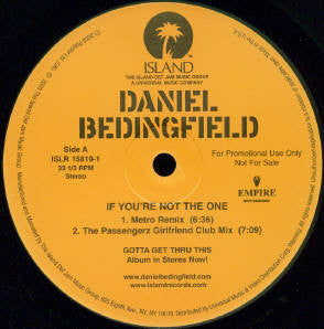 Daniel Bedingfield : If You're Not The One (Remixes) (12", Promo)