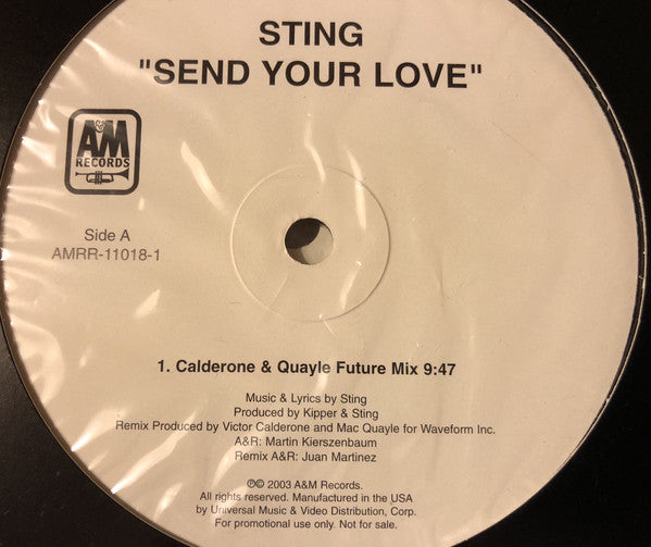 Sting : Send Your Love (2x12", Promo)