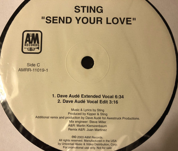 Sting : Send Your Love (2x12", Promo)