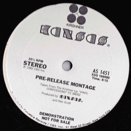 Kansas (2) : Play The Game Tonight / Pre-Release Montage (12", Promo)