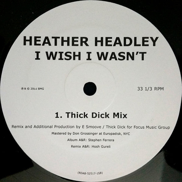 Heather Headley : I Wish I Wasn't (2x12", Promo)