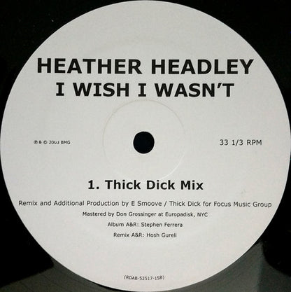 Heather Headley : I Wish I Wasn't (2x12", Promo)