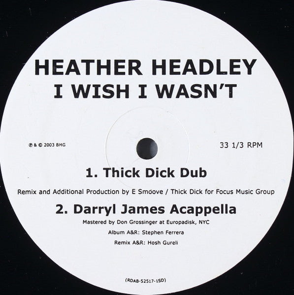 Heather Headley : I Wish I Wasn't (2x12", Promo)