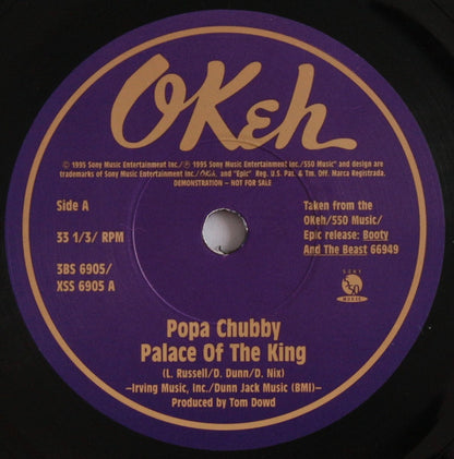 Popa Chubby : Palace Of The King (10", Promo)