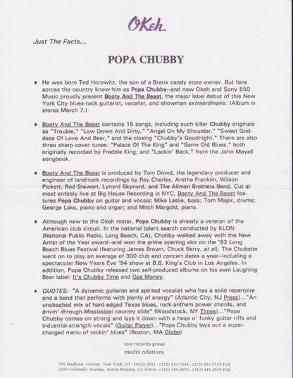 Popa Chubby : Palace Of The King (10", Promo)