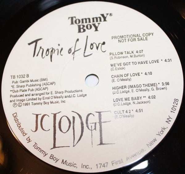 JC Lodge : Tropic Of Love (LP, Album, Promo)