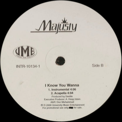 Majusty : I Know You Wanna (12", Single, Promo)