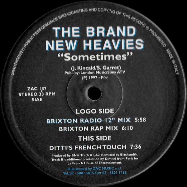 The Brand New Heavies : Sometimes (12")