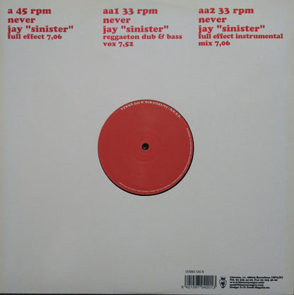 Jay "Sinister" Sealée Vs. Earth, Wind & Fire : Never (12")