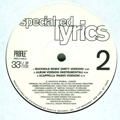 Special Ed : Lyrics (12")