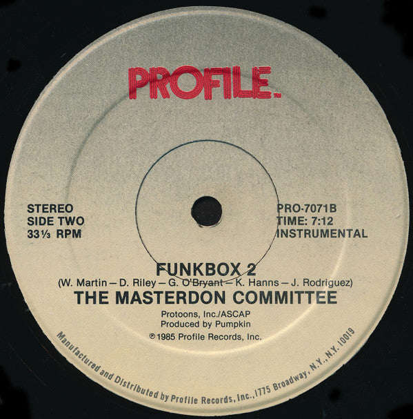 The Masterdon Committee : Funkbox 2 (12", Single)