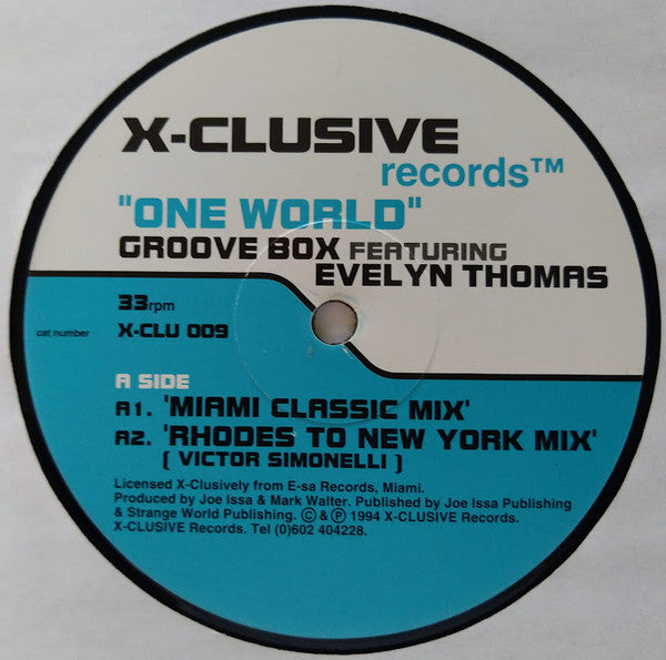 Groove Box (2) Featuring Evelyn Thomas : One World (2x12", Gen)